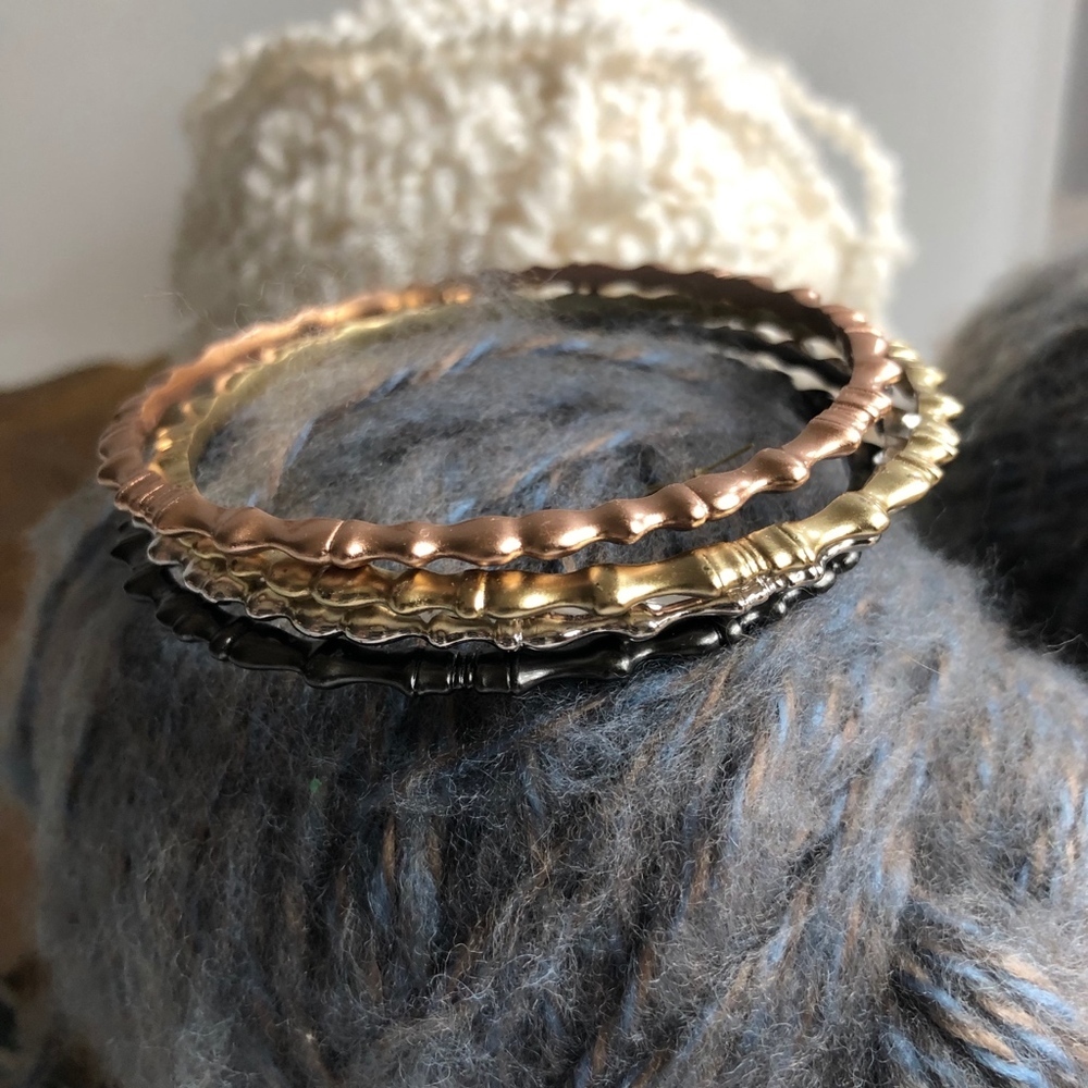 Kendra Scott Mixed Metal Bangles Silver Gold Rose